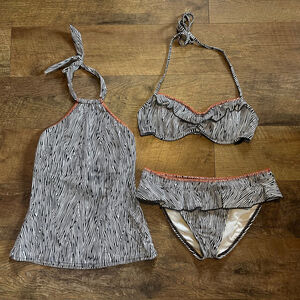 Women's Kenneth Cole Reaction Bikini Set Black/White Size S